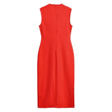 Women's Formal Midi Dress | Sleeveless, Belted