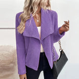 Jelly - Stylish waffle knitted blazer jacket