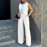 Stella - Elegant stylish sleeveless blazer and pants set
