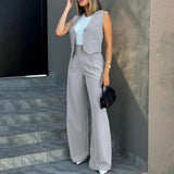 Stella - Elegant stylish sleeveless blazer and pants set