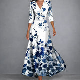 CALLA | Elegant Floral Maxi Dress for a Sculpted Silhouette