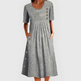 Julia | Striped Midi Dress with Elegant Design