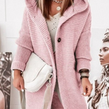 Coleen - Casual Long Knitted Hooded Jacket