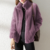 Lannie - Casual warm fleece jacket with zip fastening
