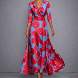 CALLA | Elegant Floral Maxi Dress for a Sculpted Silhouette