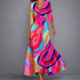 CALLA | Elegant Floral Maxi Dress for a Sculpted Silhouette