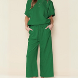 Tessie - Relaxed shirt and wide-leg trouser set