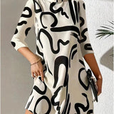 Women's Abstract Print Party Dress | Mini