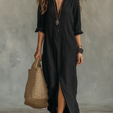 Soline | Chic Button-Down Maxi Dress