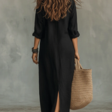 Soline | Chic Button-Down Maxi Dress