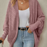 Lira - Casual batwing knit open front cardigan