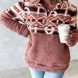 Felicia - Chic and Comfortable Loose-Fit Half-Zip Fleece Sweater