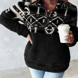 Felicia - Chic and Comfortable Loose-Fit Half-Zip Fleece Sweater