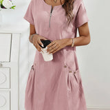MARIELLA | Elegant Summer Dress with Chic Zip, Functional Pockets, and All-Day Comfort
