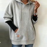 Carlie - Loose casual warm hooded jacket