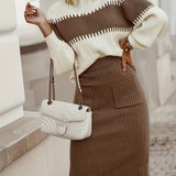 Zinaida - Chic Knit Sweater and Pencil Skirt Ensemble