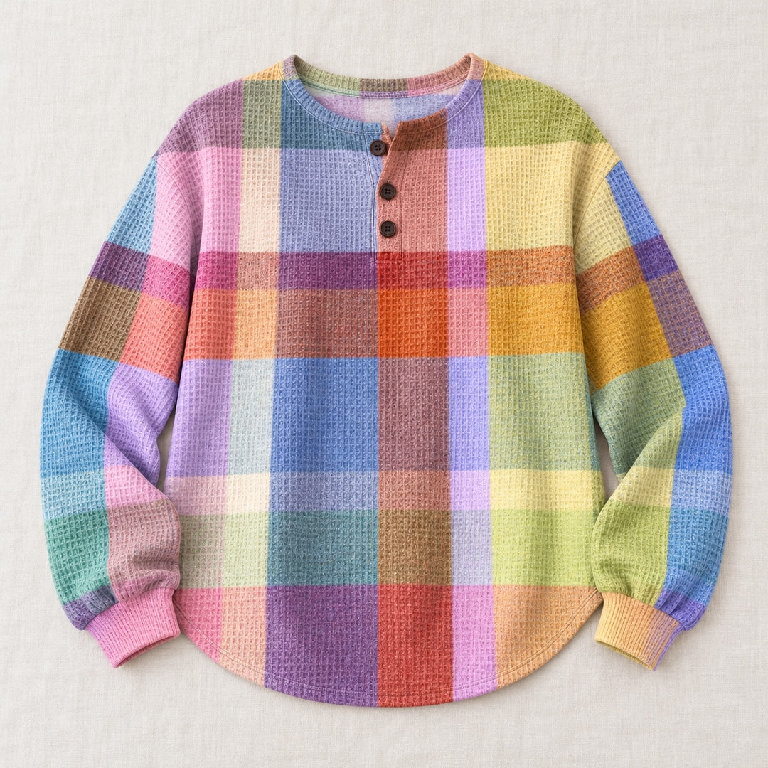 Adele colorful plaid sweater