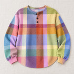 Adele colorful plaid sweater