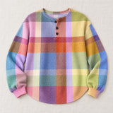 Adele colorful plaid sweater