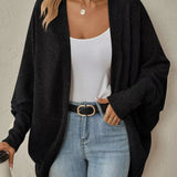 Lira - Casual batwing knit open front cardigan