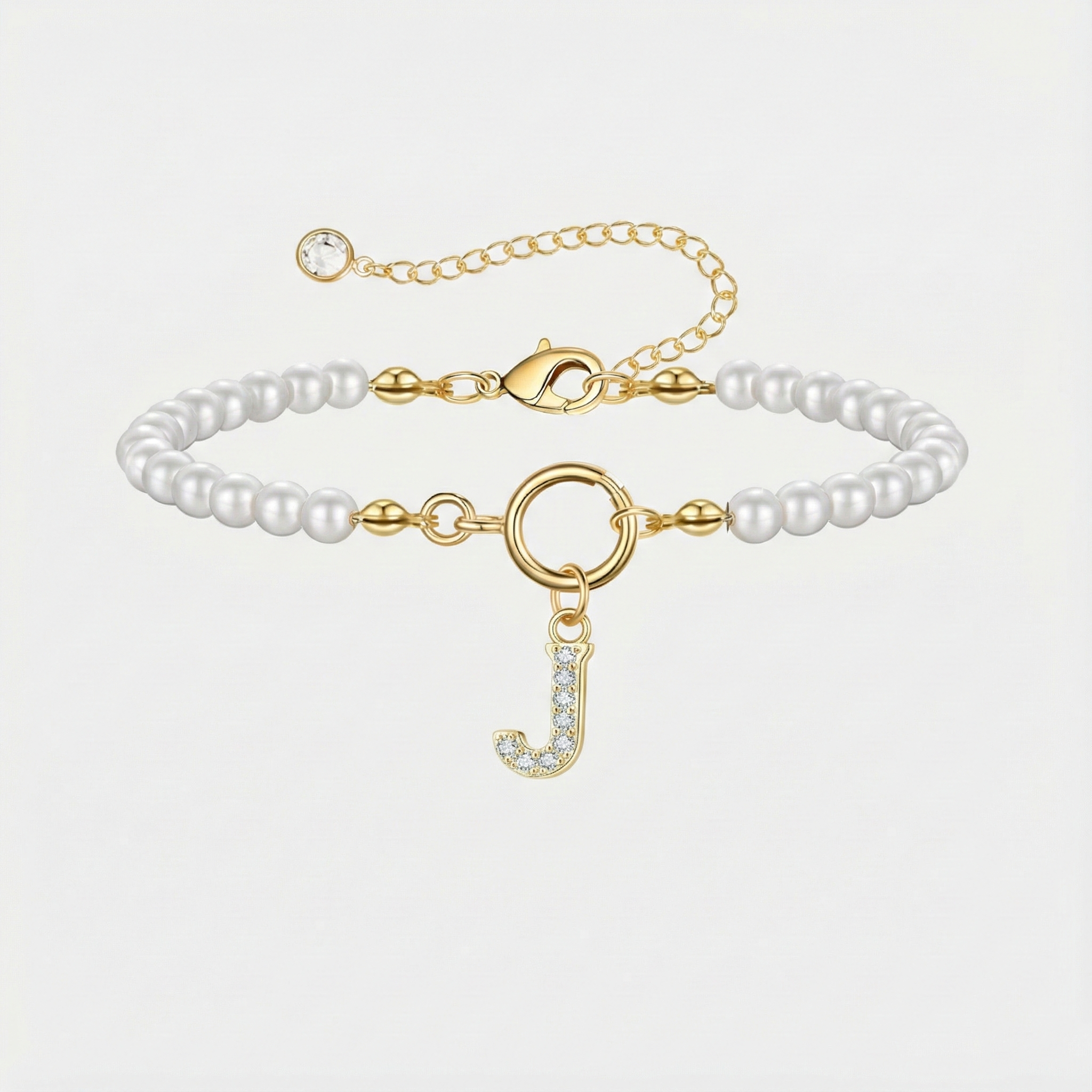 Gold Auden Initial Letter Bracelets