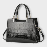 Emilie | Glossy Crocodile Tote