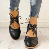 Women's Vintage Summer Oxford Heels | Lace-Up, Closed Toe