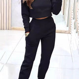 Jeanna - Casual Knitted Jumper and Trousers Set for Women