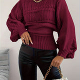 Vylette - Chic Knitted Loose-Fit Long Sleeve Sweater