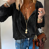 Women’s Summer Crochet Lace Shirt | Long Sleeve, Casual