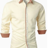 Men's Designer Dress Shirt | Contrast Trim, Long Sleeve