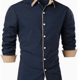 Men's Designer Dress Shirt | Contrast Trim, Long Sleeve