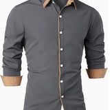 Men's Designer Dress Shirt | Contrast Trim, Long Sleeve