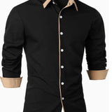 Men's Designer Dress Shirt | Contrast Trim, Long Sleeve