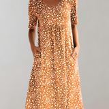 Women's Casual Summer Midi Dress | A-Line, Short Sleeve