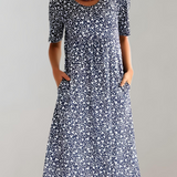 Women's Casual Summer Midi Dress | A-Line, Short Sleeve