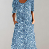 Women's Casual Summer Midi Dress | A-Line, Short Sleeve