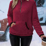 Amari - Trendy Fleece Half-Zip Sweater for Warmth