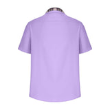 Men’s Summer Casual Shirt | Checked Trim, Short Sleeve