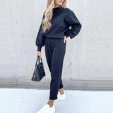 Women’s Knitted Lounge Set | Drawstring, Balloon Sleeves