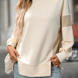 Ilona - Trendy Oversized Long-Sleeve Crew Neck Sweatshirt
