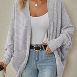 Lira - Casual batwing knit open front cardigan