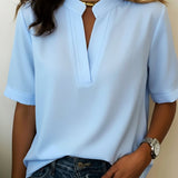Margaux | Chic Blouse with V-Neck and Gold Detail