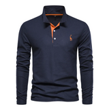 Men’s Slim Fit Polo Shirt | Long Sleeve, Classic Collar