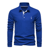 Men’s Slim Fit Polo Shirt | Long Sleeve, Classic Collar