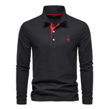 Men’s Slim Fit Polo Shirt | Long Sleeve, Classic Collar