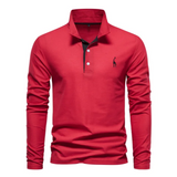 Men’s Slim Fit Polo Shirt | Long Sleeve, Classic Collar