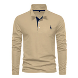 Men’s Slim Fit Polo Shirt | Long Sleeve, Classic Collar