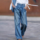 Women's Summer Jeans | Relaxed Fit, Pleated Wide Leg