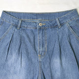 Women's Summer Jeans | Relaxed Fit, Pleated Wide Leg